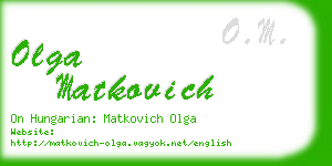 olga matkovich business card